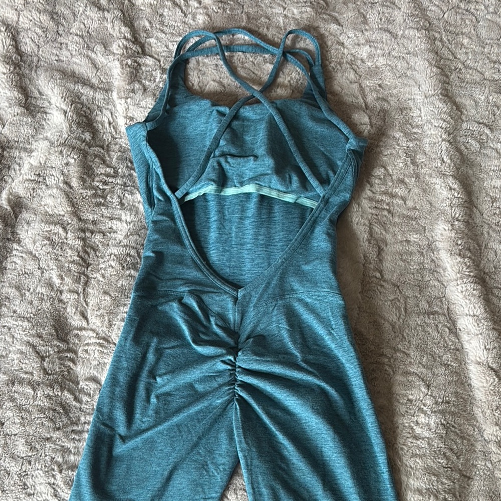 Chic Blue Sleeveless Jumpsuit with Racerback